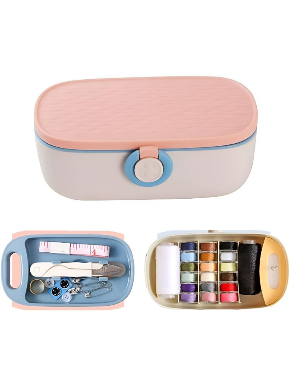 135 Pcs Premium Sewing Supplies Repair Kit Sewing Thread Accessories (Pink)